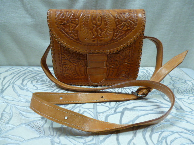 レザー ショルダーバッグ カービング ウエスタン レザークラフト  