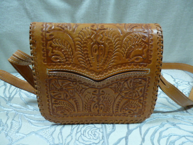 レザー ショルダーバッグ カービング ウエスタン レザークラフト  