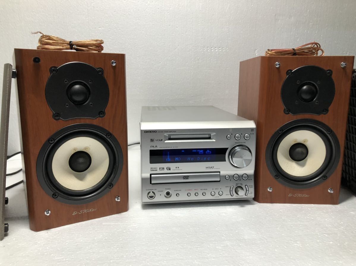 サ5425T☆ONKYO DVDシステムコンポ FR-7GXDV スピーカー D-SGXDV 動作OK