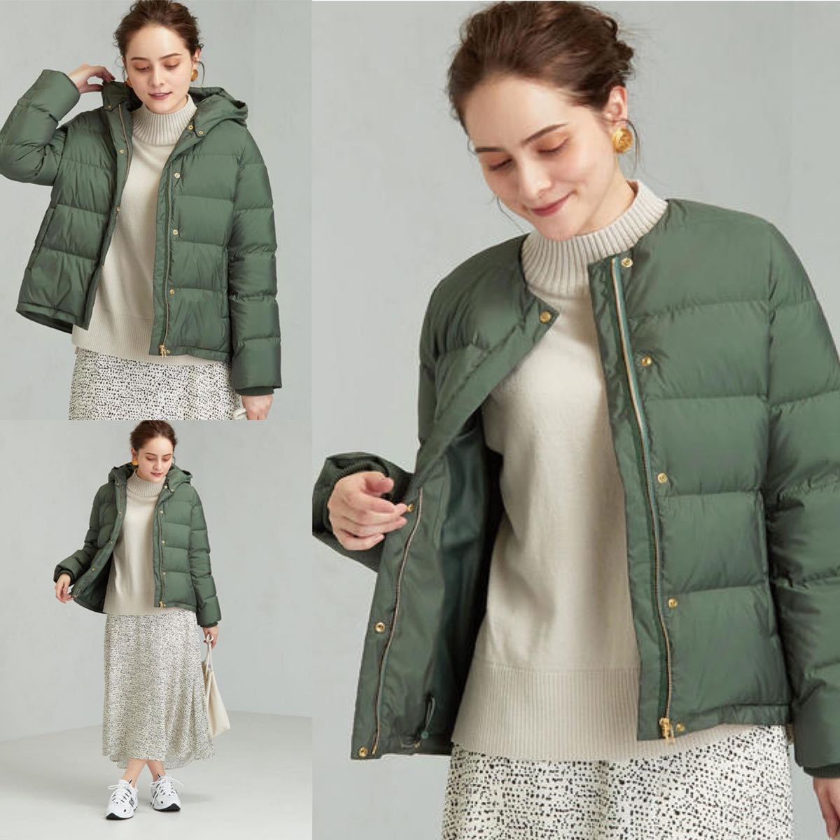 極美品 定価2万円◇green label relaxing◇撥水 フード ショート 