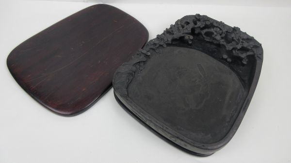 8-43【中古】広東工芸 麻子抗 端渓の硯 高級 書道 硯