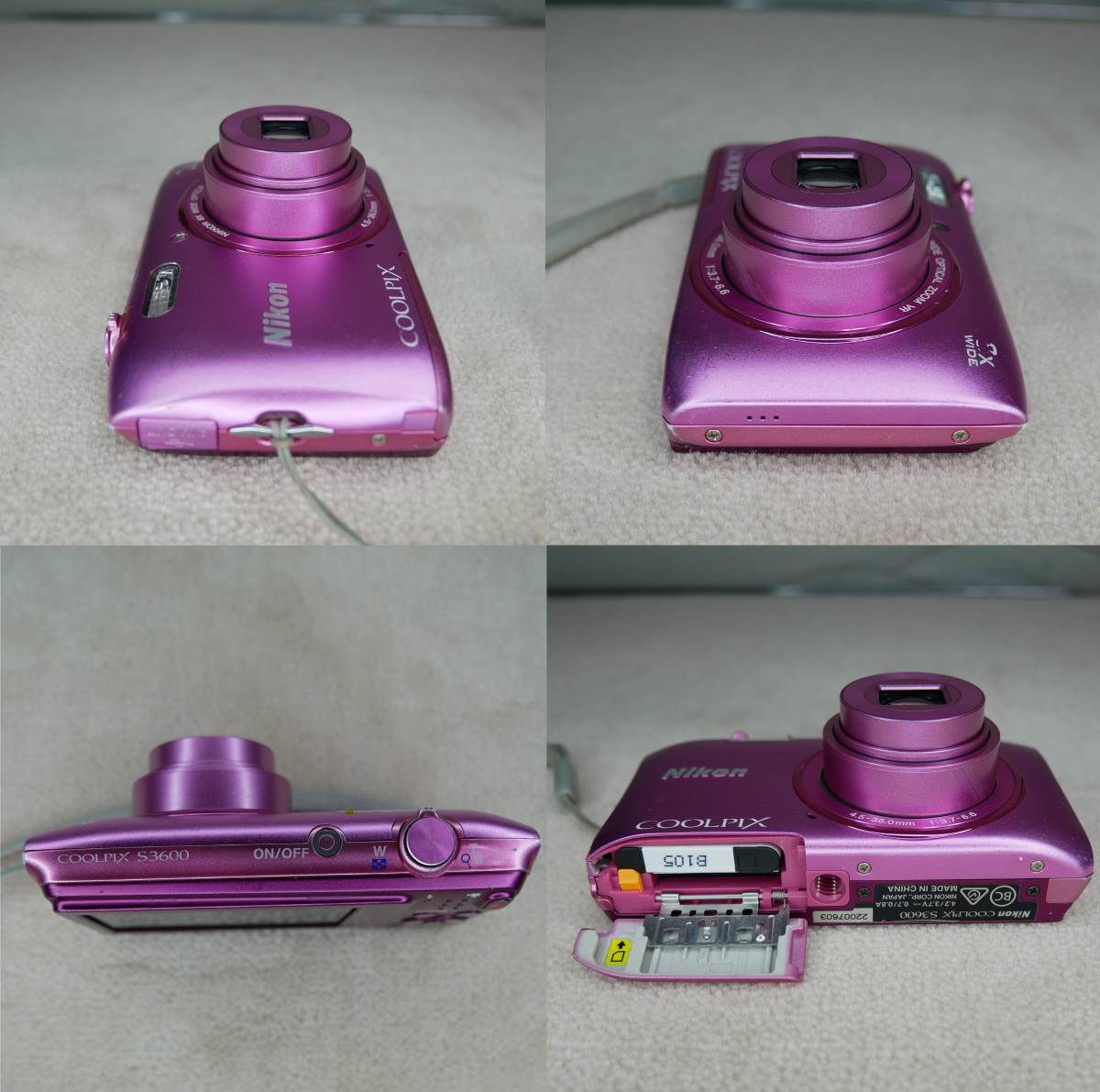 美品】Nikon COOLPIX S3600 ピンク 動作確認済 美品❗️Nikon COOLPIX
