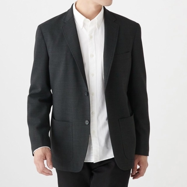 無印良品 ウール混ジャケット 紳士 ダークグレー Sサイズ ウール 