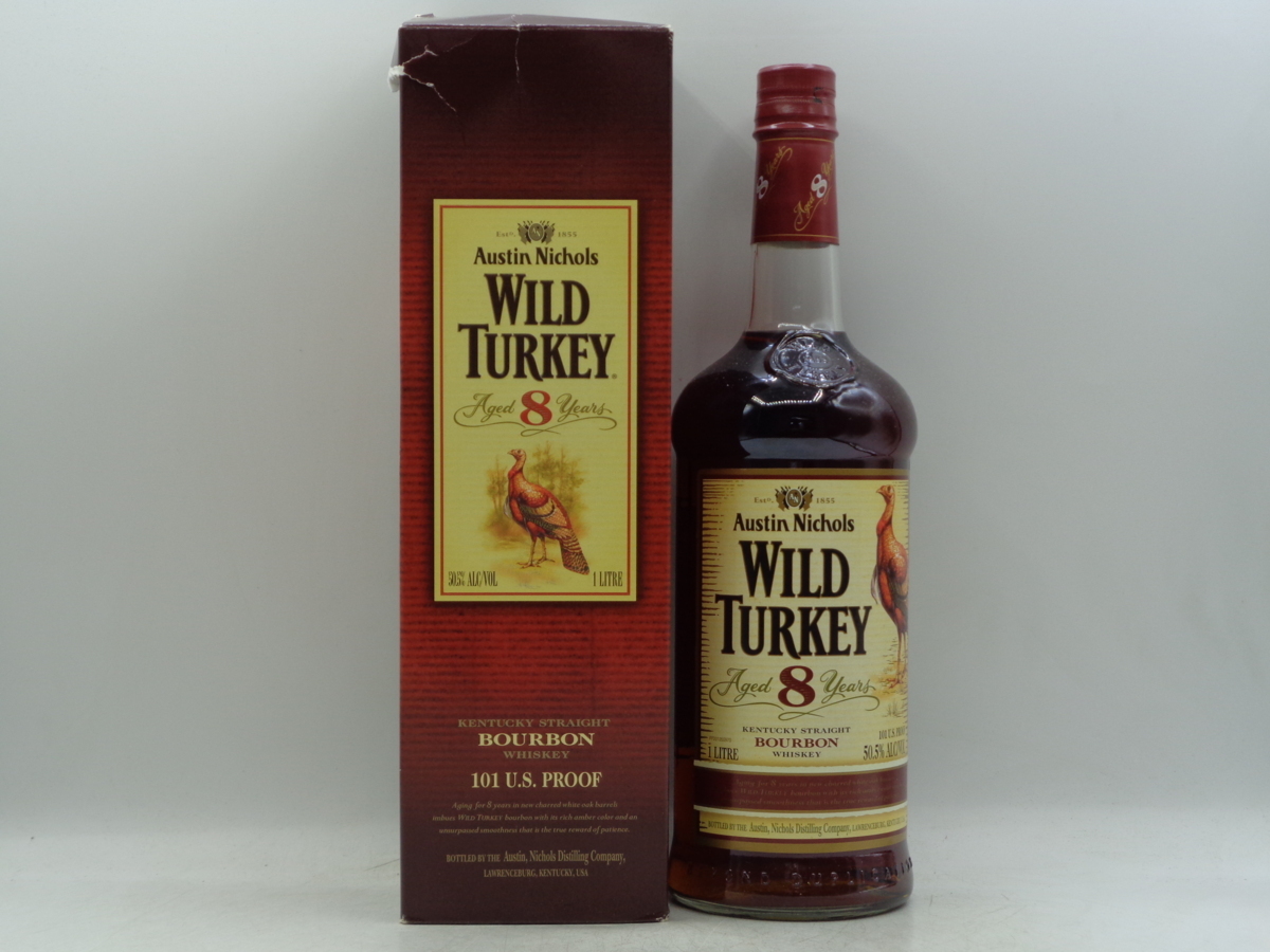 【同梱OK商品】WILD TURKEY 8年 ワイルド ターキー 赤 レッド キャップ バーボン ウイスキー 1000ml 50，5% 未開封 X50101
