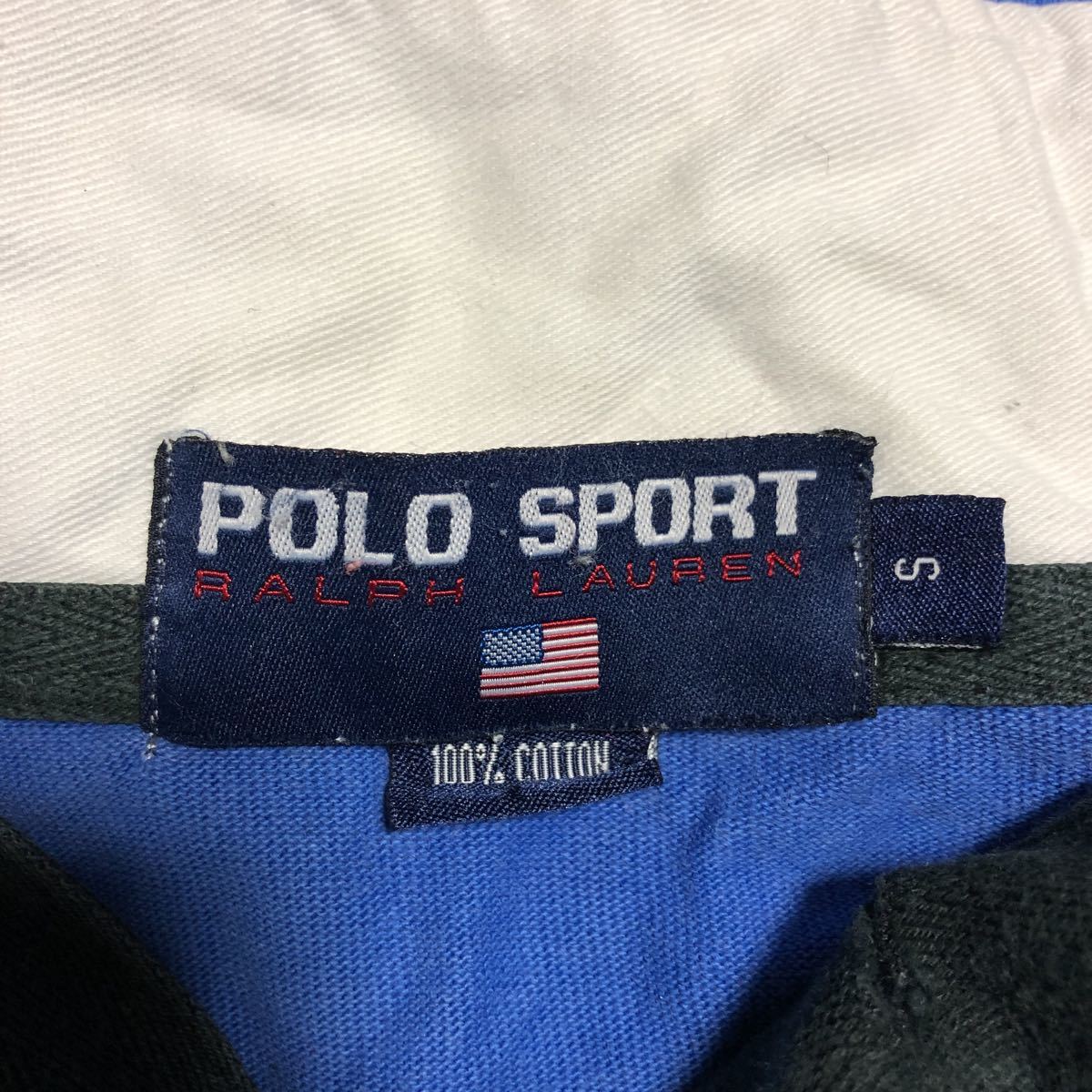 90s ラルフローレン POLO SPORT ポロスポーツ ラガーシャツ ブルー