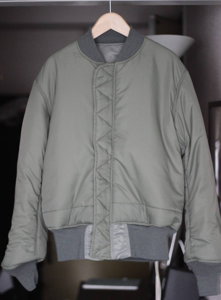 美品☆N.HOOLYWOOD x ALPHA☆ MA-1 カーキグレー 36 中綿 リバーシブル  