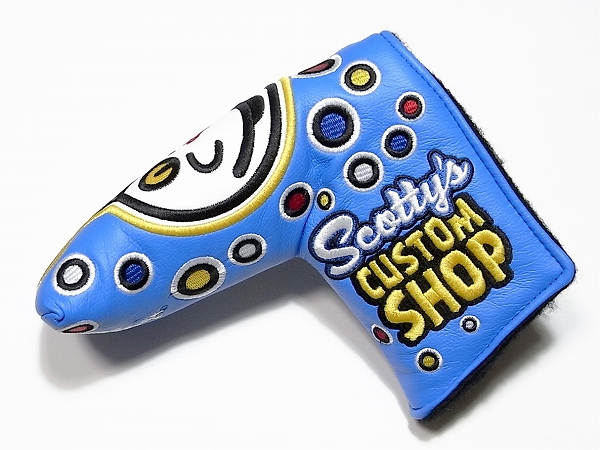 スコッティキャメロン　マスターズ2015 ハンドクラフト　34インチ　右利き用 キャメロン】Jackpot Johnny カスタム ヘッドカバー 青 ψb047