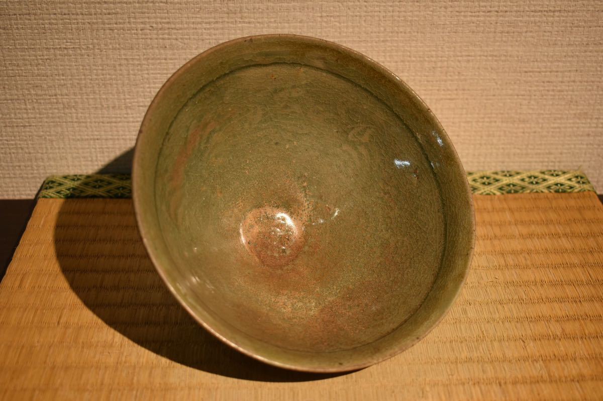 SALE，人気 【GE】Z1369【関東名家蔵出品】明代 天龍寺青磁陰刻茶碗