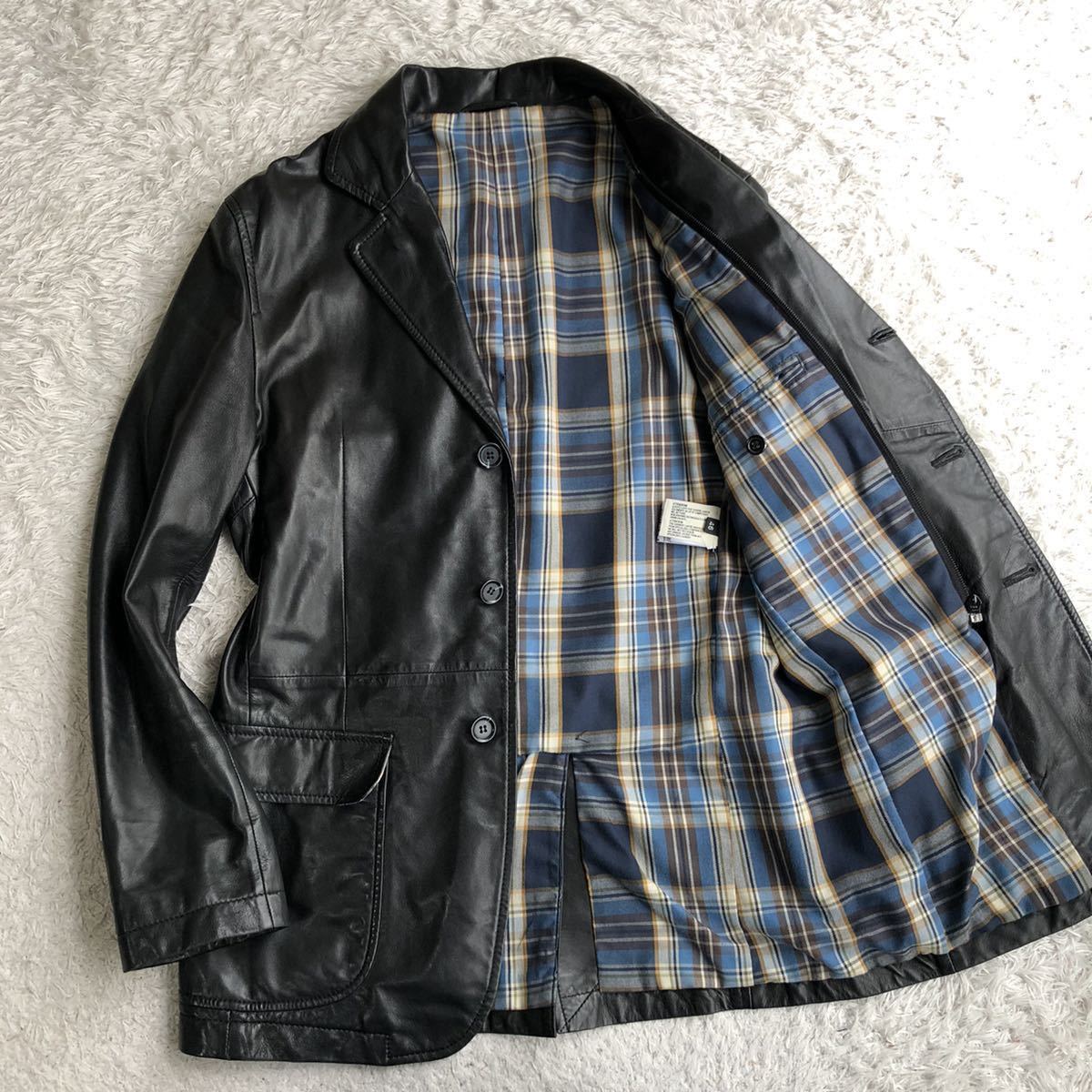【極美品/伊製】BARNEYS NEWYORK ラムレザーシングルジャケット BARNEYS NEW YORK（レザージャケット）のフリマアイテム一覧 ⁄ YORK