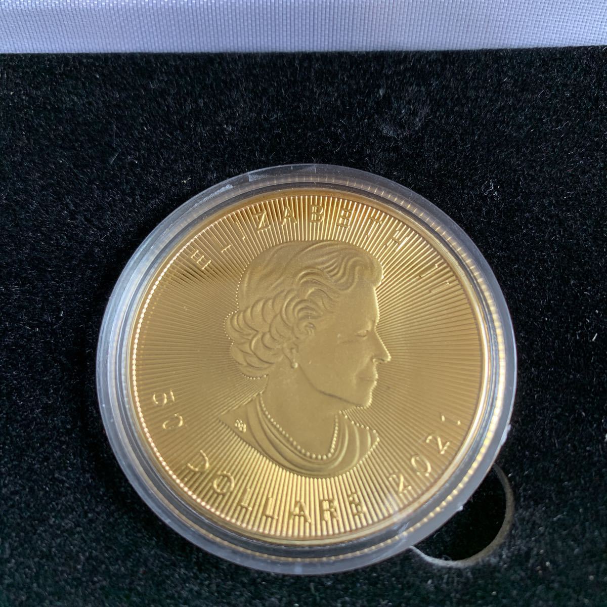 カナダ金貨 紅葉メープルリーフ/エリザベス2021年銘GOLD １オンス 記載 /金カード付（