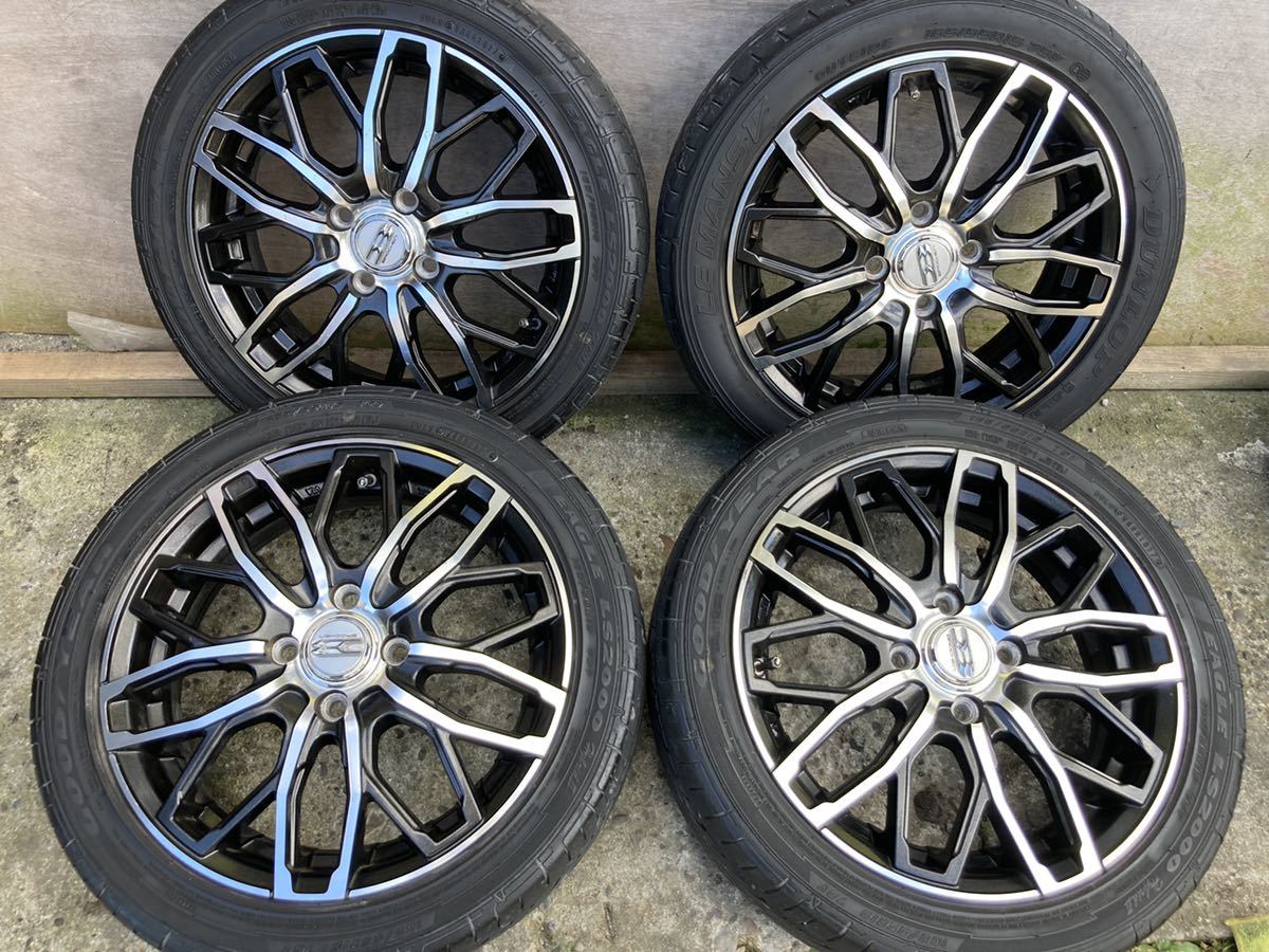 BROCHEN 15インチ 4.5J PCD100 4穴 ET46 ハブ径67 165/55R15 17年製 4本
