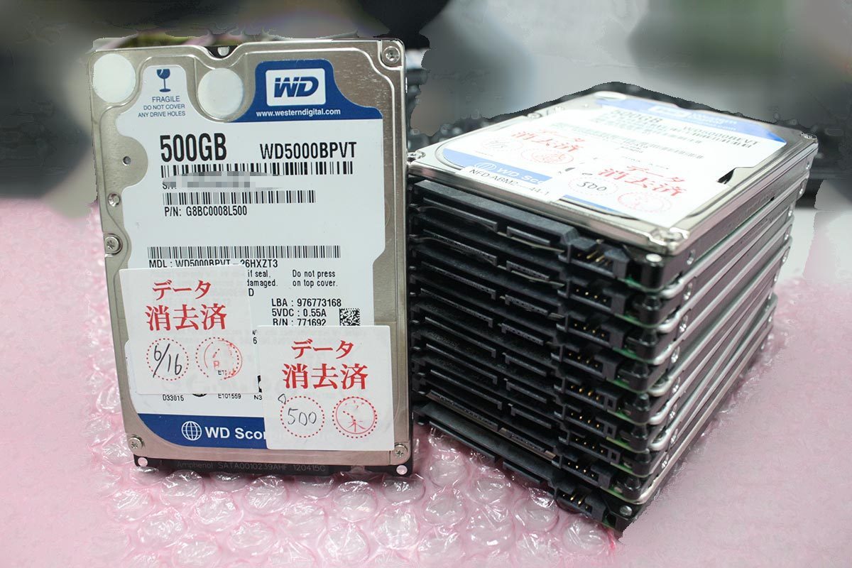 2.5インチHDD 500GB 10台セット東芝 WD SEAGATE HGST Western Digital TOSHIBA Seagate HGST 10個セット 500GB 2.5インチ