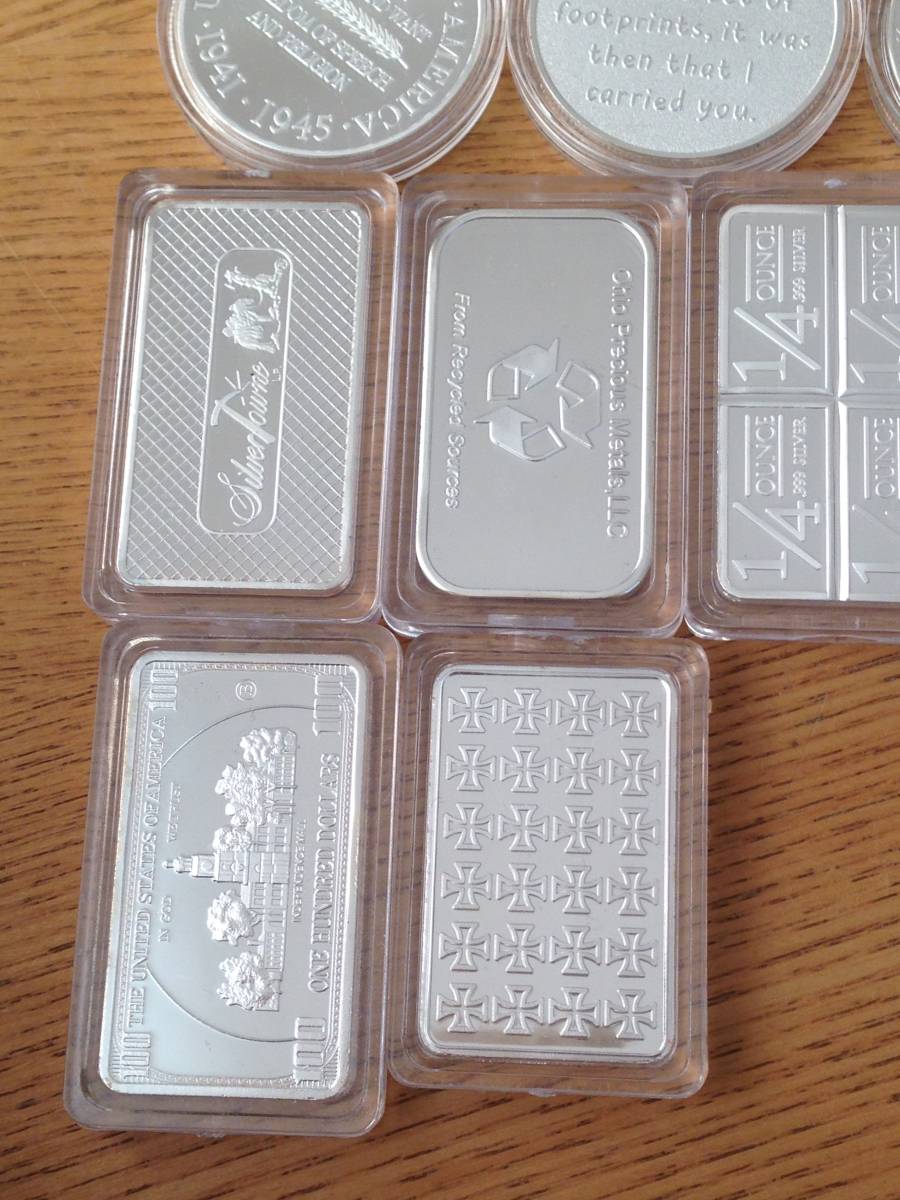 収集品大量放出:外国1オンス記念丸形銀貨、シルバーバー、コイン 1990