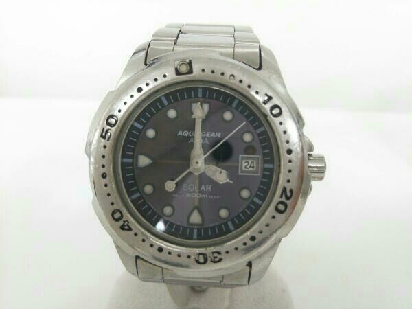 ジャンク 【稼働品】SEIKO V145-0A10 腕時計 セイコー ソーラー 3針 