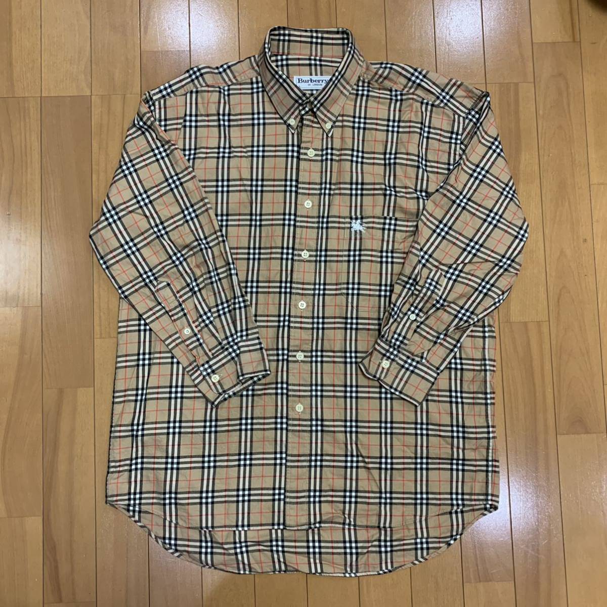 最新作，定番 314 BURBERRY バーバリーズ 古着 チェック柄 ノバチェック チェックシャツ ボタンダウンシャツ(長袖シャツ)｜売買されたオークション情報、yahooの商品情報をアーカイブ公開 - オークファン 男性用