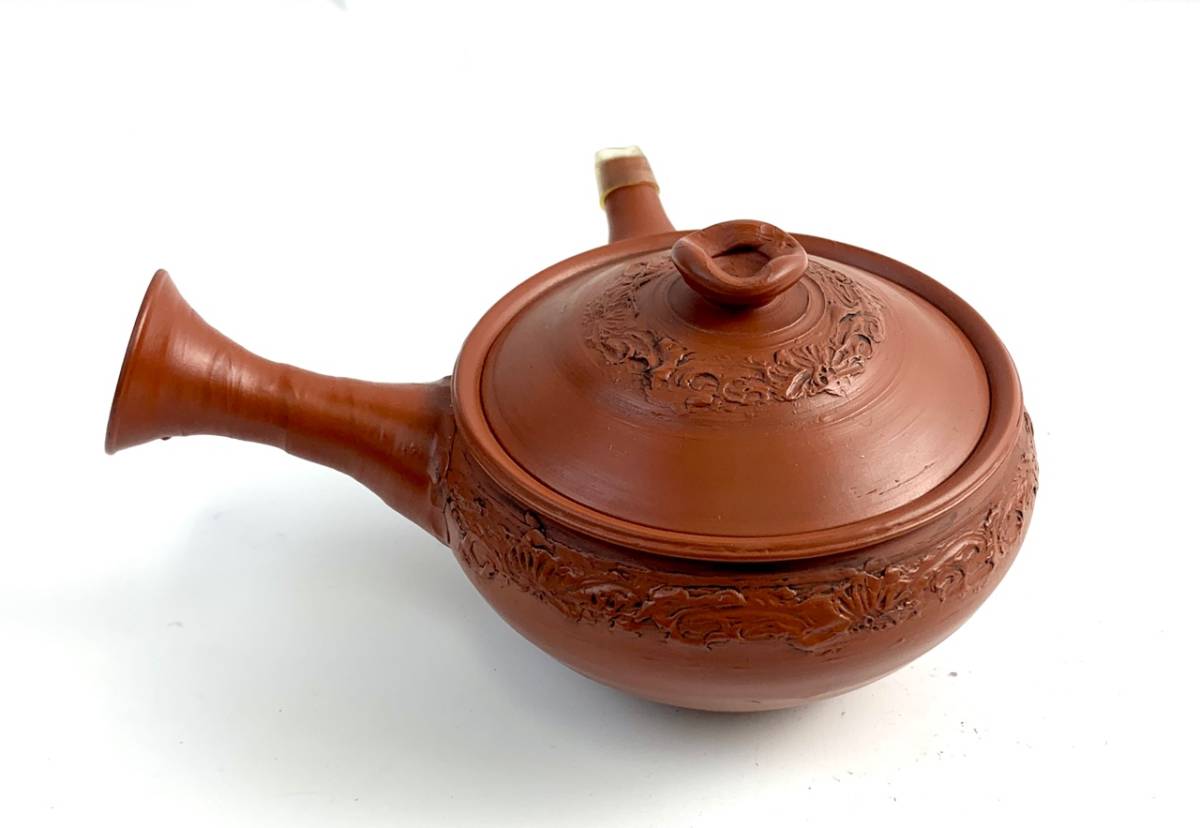 A1126 常滑焼 「杉江陶寿」 朱泥 横手茶注 急須 | 朱泥 常滑
