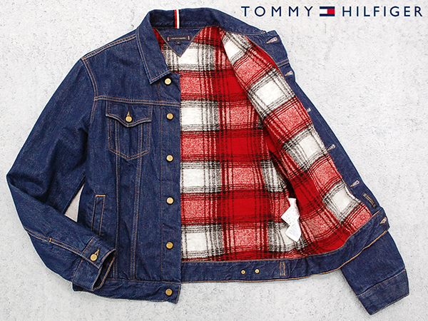 美品 トミーヒルフィガー TOMMY HILFIGER 裏チェック柄 厚手 