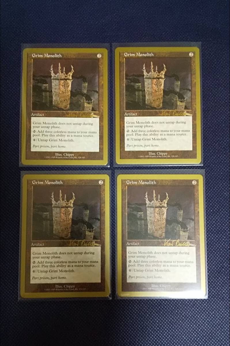 □送料無料□ MTG【金枠】厳かなモノリス Grim Monolith 4枚セット