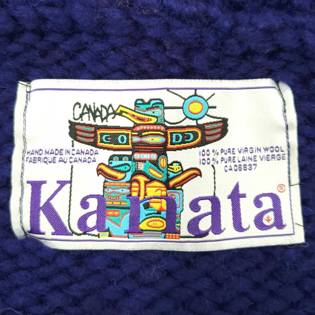 ネイティブ柄◇Kanata◇カナダ製カウチンセーター最高級ニットメンズM 
