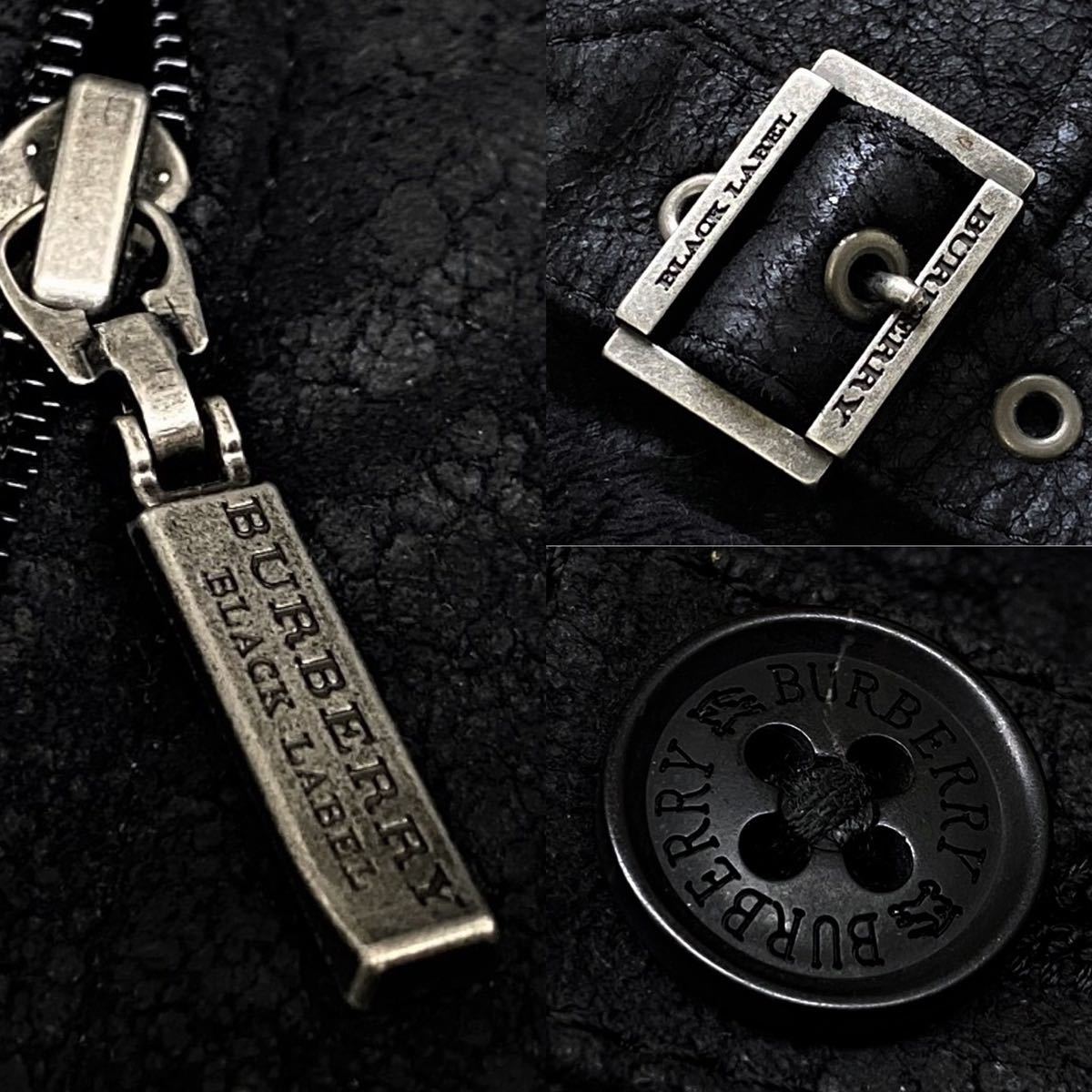 限定色! 極美品 定価8.4万 極暖! バーバリーブラックレーベル ホース釦 