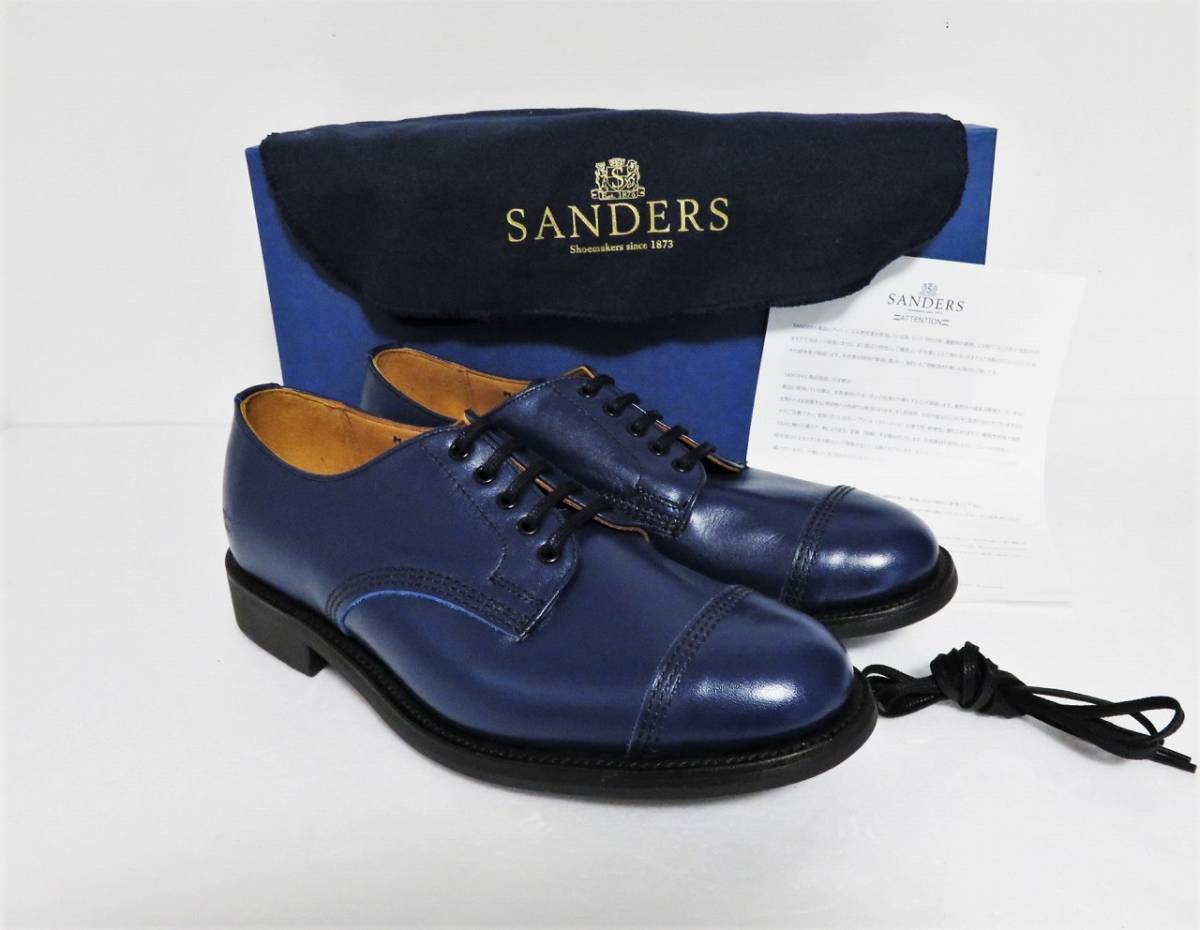 定価5.7万 SANDERS Military Derby Shoe 5 ネイビー レディース 