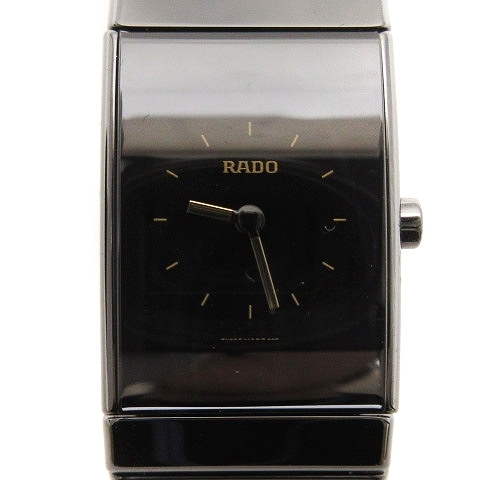 ラドー RADO 腕時計 クオーツ ハイテックセラミック 黒文字盤 