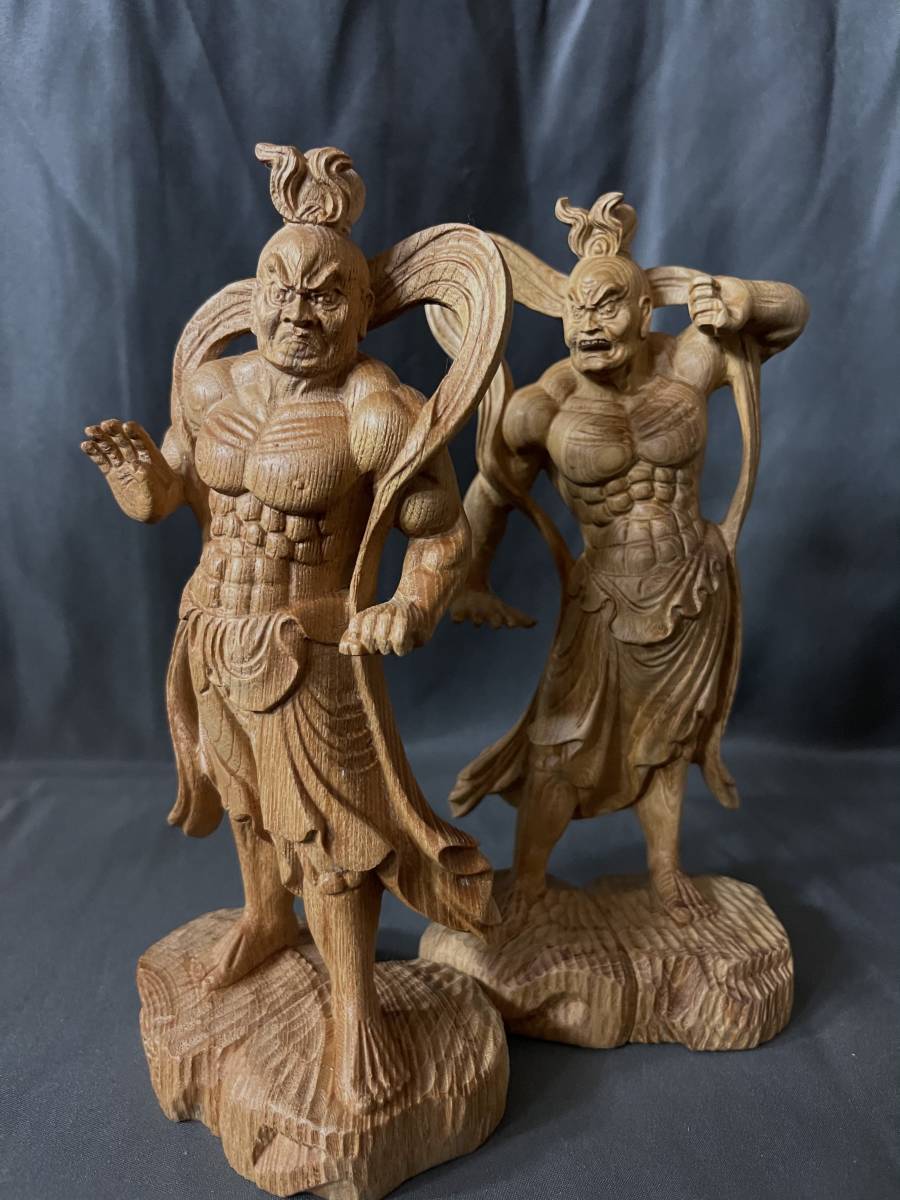 井波彫刻 仏教工芸品 仁王像 一刀彫 - Yahoo!オークション | 仏像