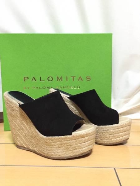 ウェッジソール サンダル マルティニーク 購入 PALOMITAS 黒 35