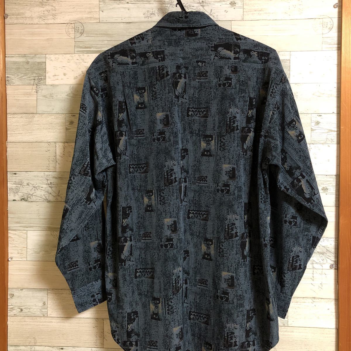 Adam&Eve 総柄 柄シャツ レトロ アート ビンテージ 長袖シャツ 