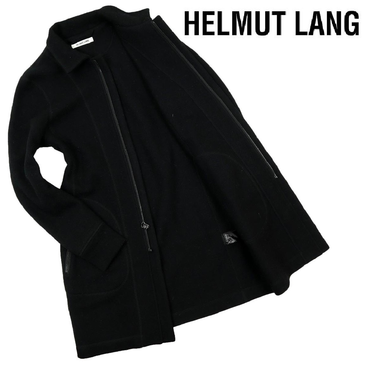 美品 HELMUT LANG ヘルムートラング ダブル ウール コート 黒