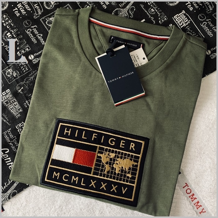 アースバッジTシャツ　ブラック Lサイズ　TOMMY HILFIGER トミー TOMMY HILFIGER カーキ 検索結果 公式オンラインストア