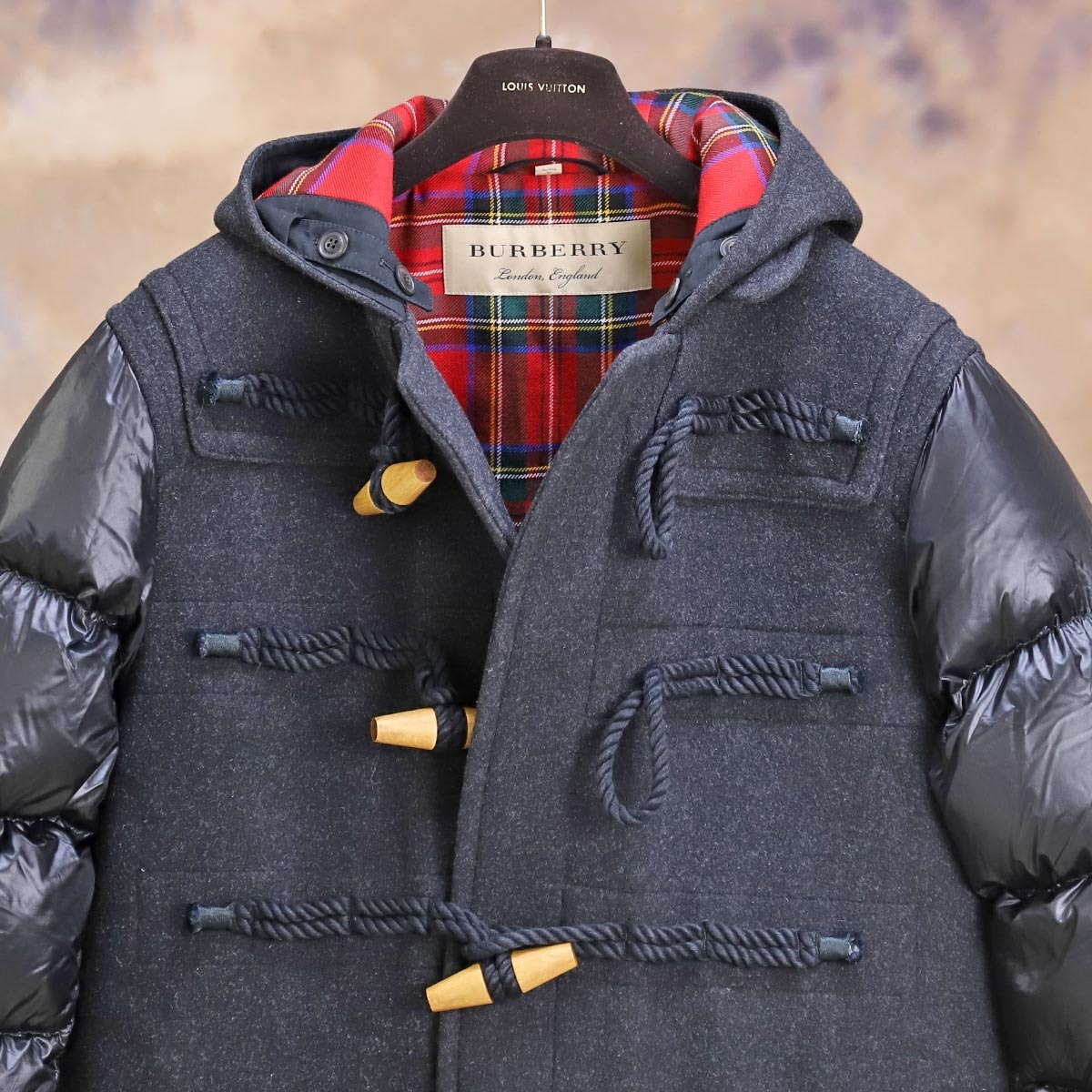 希少 撮ろ バーバリー ダッフルダウンコート 黒 ENGRAND