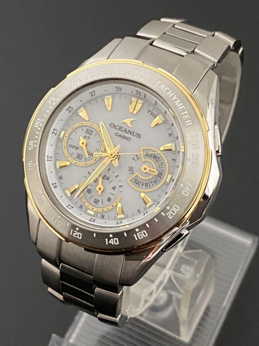 ★超美品♪未使用に近い♪★カシオ CASIO オシアナス OCW-40T 電波ソーラー レディース腕時計 チタン製 送料無料♪格安必見です!