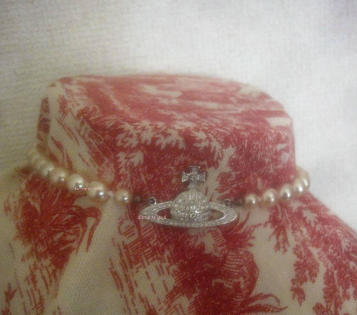 ヴィヴィアンウエストウッド*vivienne westwood*激レア*ラインストーン*ORB*パール1連チョーカー*新品*vintage*当時物*マニア*コレクター