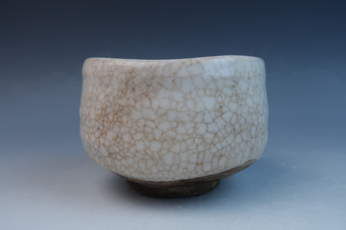 遅日亭】時代物 志野焼 古志野 松島風景図 絵志野茶碗 抹茶碗 仕覆付