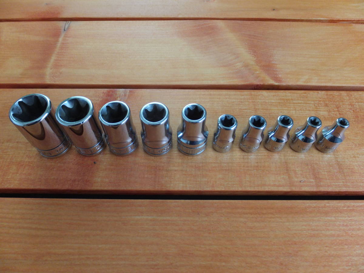スナップオン　SNAP-ON 1/4＆3/8E型トルクスソケット　１０pcセット