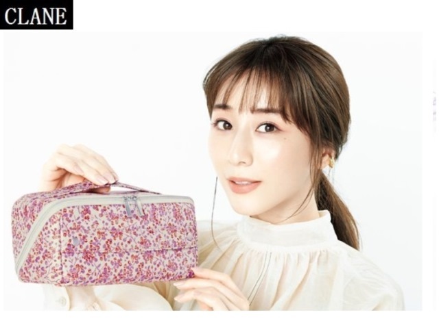 ☆新品5万以上3点/CLANE田中みな実コラボ大容量ポーチ+リボン付Lois  