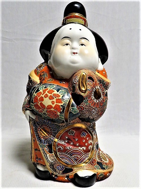 置物 八幡窯 九谷焼 招福 特価で通販 30cm 玉乗り獅子 須栄義作 多くの