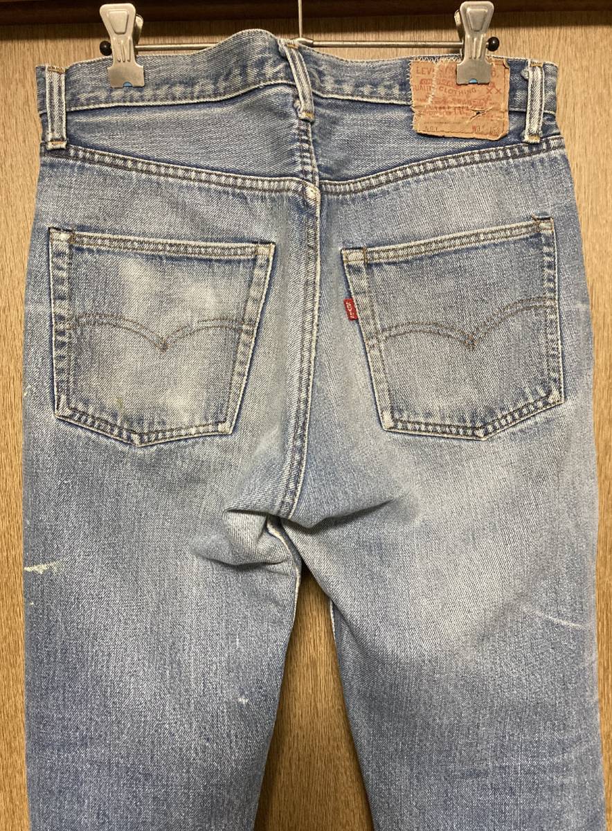 70s Levi’s 501 66前期 赤耳 雰囲気抜群 実寸W31 リペア 70's Levi's 501 66前期 W30～W31 赤耳 リーバイス リペア ヒゲ