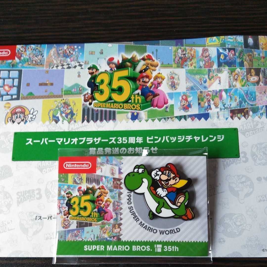 スーパーマリオブラザーズ ピンバッジ 35周年 公式通販 非売品 35周年