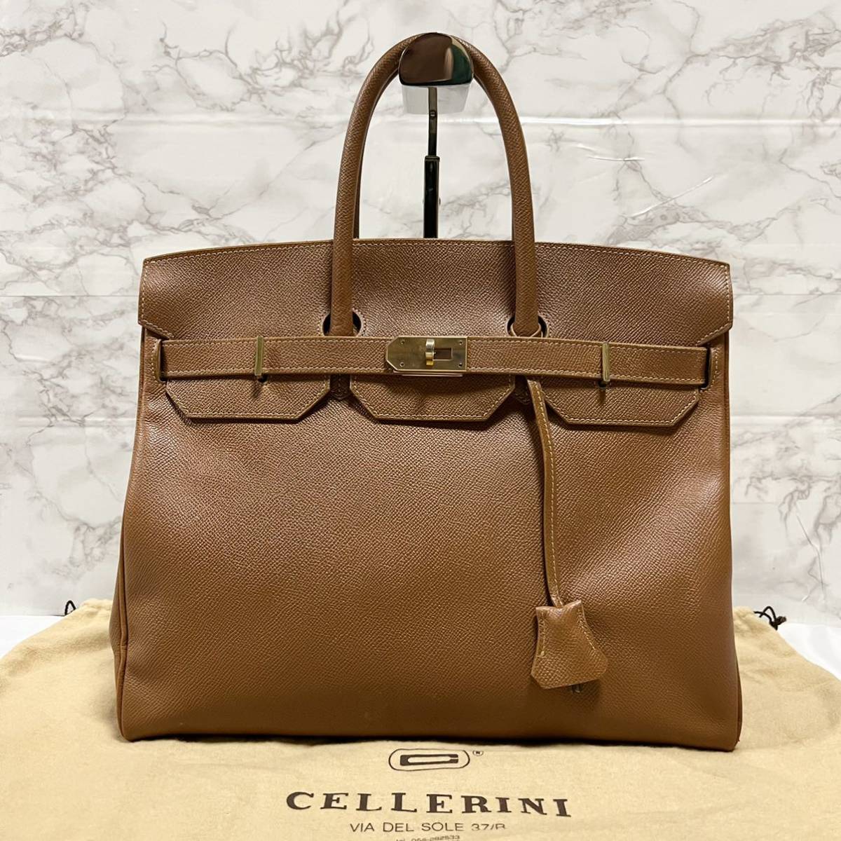 1円～ 【極上品】 CELLERINI チェレリーニ ハンドバッグ レザー 鍵 