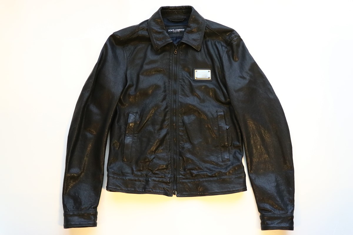 Dolce & Gabbana ブラックレザージャケット （DOLCE&GABBANA ドルチェ 