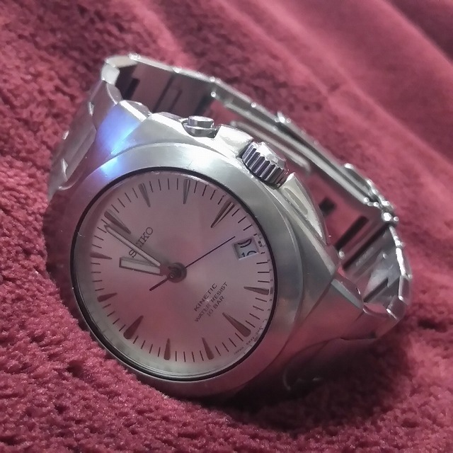 ☆SEIKOセイコー 人気SUSシリーズ KINETIC発電自動巻き 美品