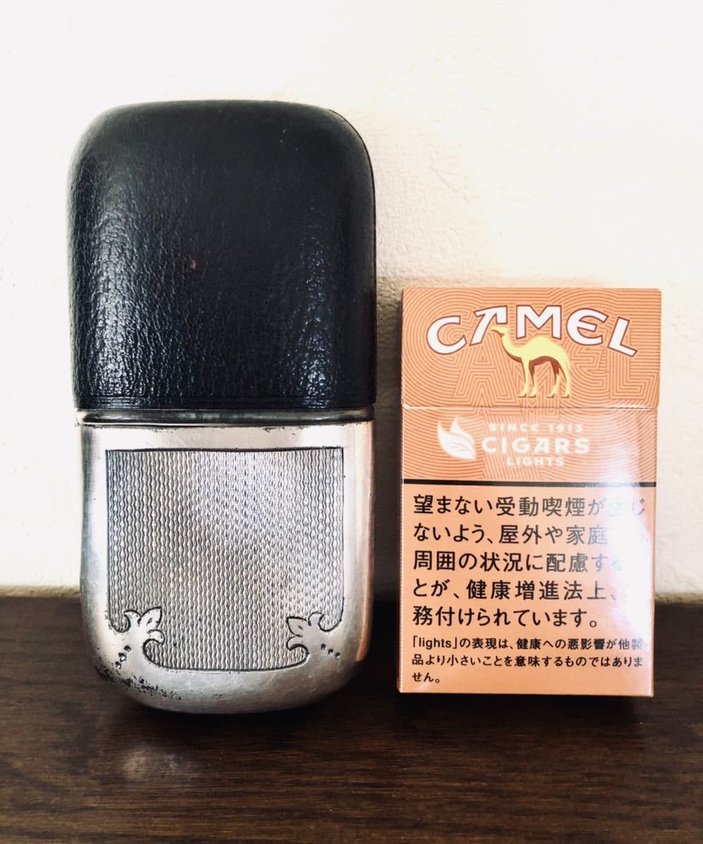 ウイスキー 英国アンティーク スキットル ヒップフラスク ガラス