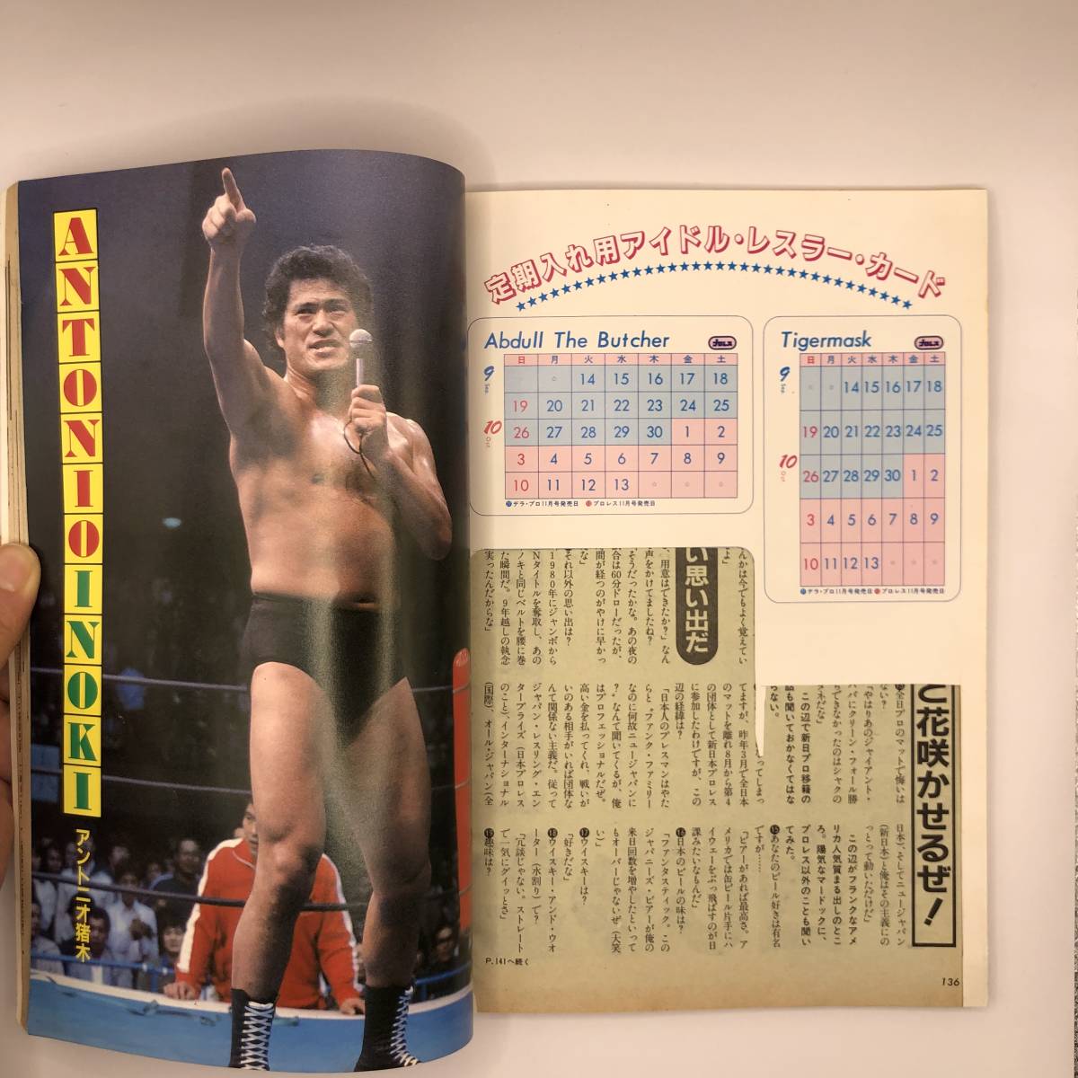 AH297c○月刊プロレス 1982年10月号 表紙：アントニオ猪木 / ハルク