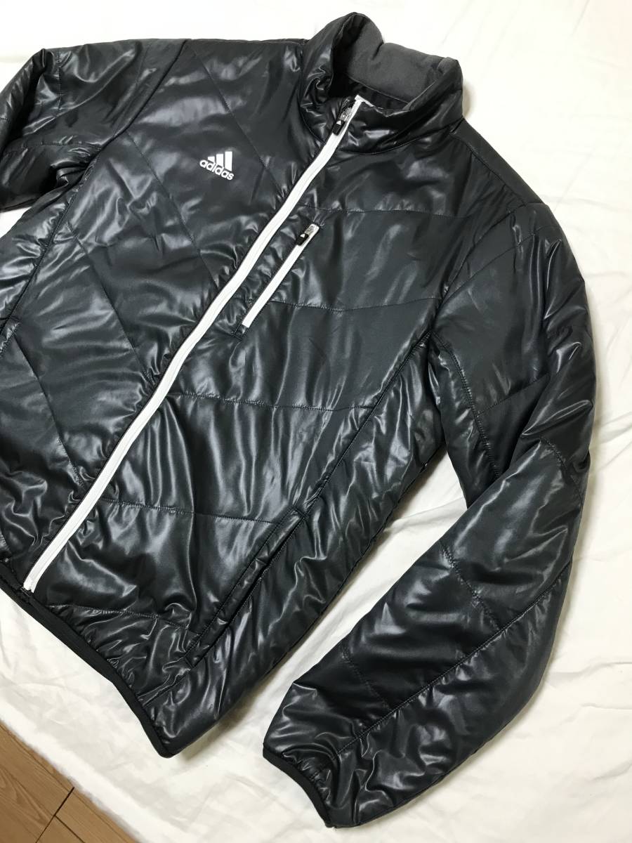 秋冬に adidasテーラーメイドゴルフ 中綿ジャケット 濃グレー サイズO 超美品 宅急便60サイズ無料 102001