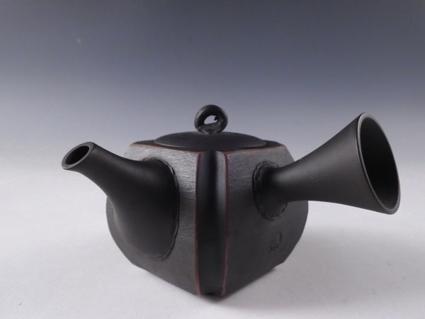 常滑焼 急須 千段 煎茶道具 - 朱泥 茶注 ギフト包装常滑焼 黒急須