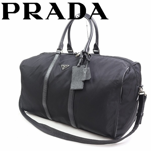 【全国無料，送料無料】 PRADA/プラダ 旅行 トラベル ナイロン&times;レザー 2way ショルダー ハンド バッグ ブラック(プラダ一般)｜売買されたオークション情報、yahooの商品情報をアーカイブ公開 - オークファン かばん、バッグ