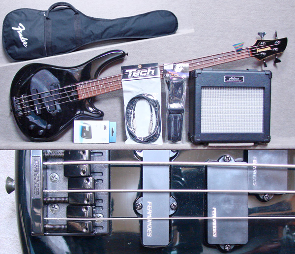 ベース入門セット FERNANDES FRB-60(黒)＋アンプ＋チューナー等