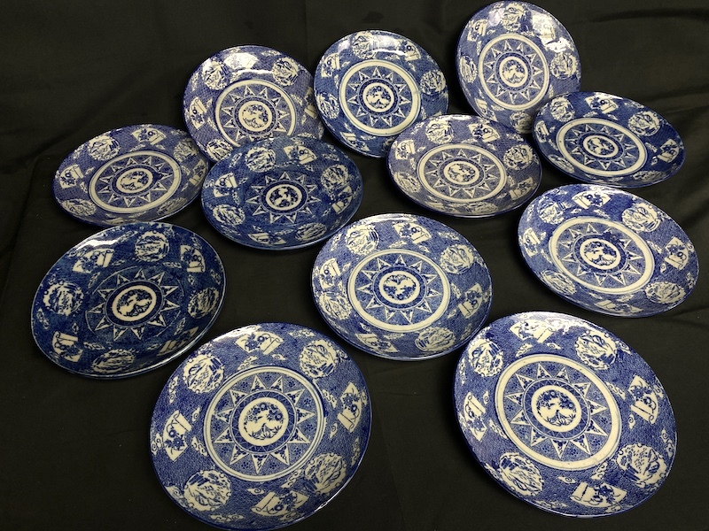 A830】1円スタート 年代物 蔵出し品 明治/大正時代 古い食器 12枚 詳細